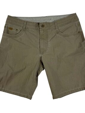 KUHL Ramblr Brown Cargo Shorts Vintage Patina Dye Outdoor Hiking Camping Men 36